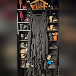 Elegant Black Ruffled Dress